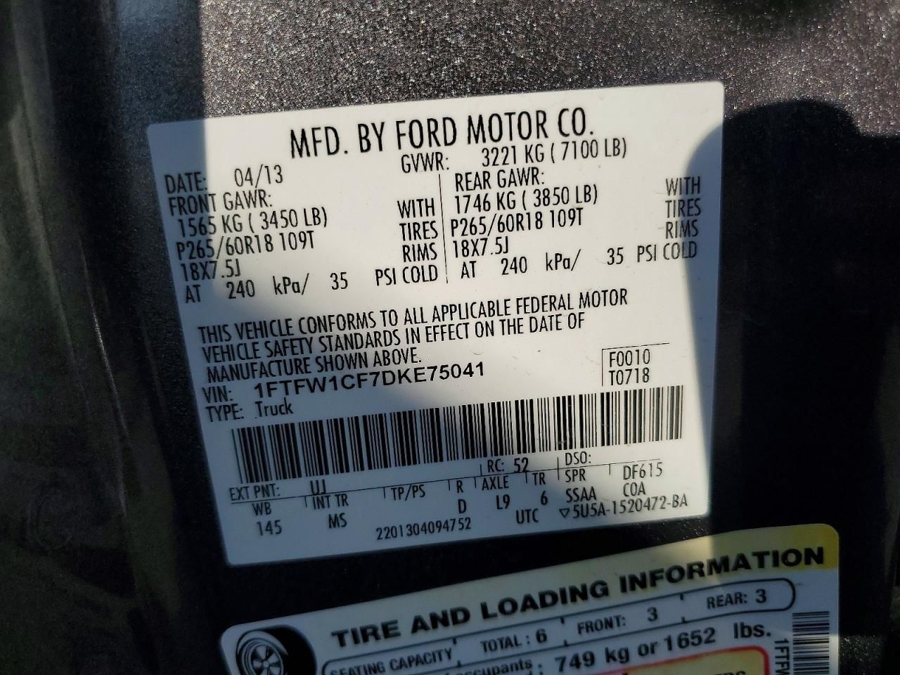 2013 Ford F150 Supercrew