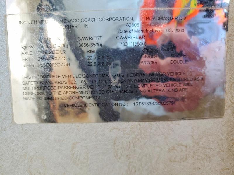 2003 Roadmaster Rail Recreational Vehicle (RV)