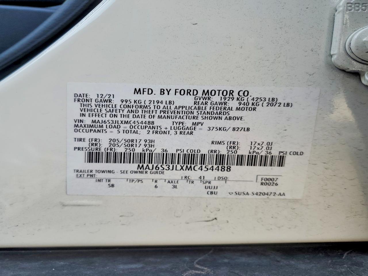 2021 Ford Ecosport ses