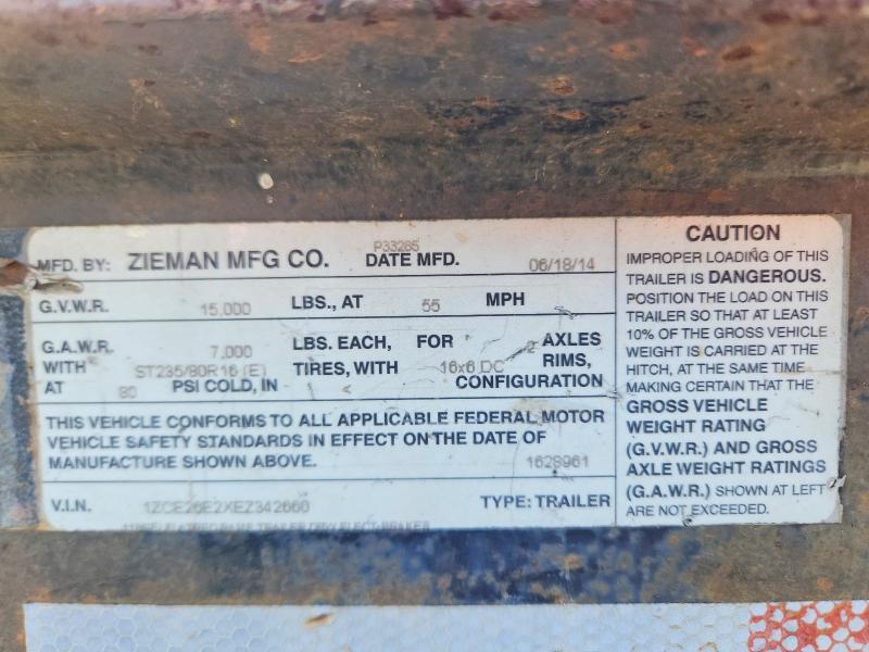 2014 Zmnx 2014 Zieman Equipment Trailer