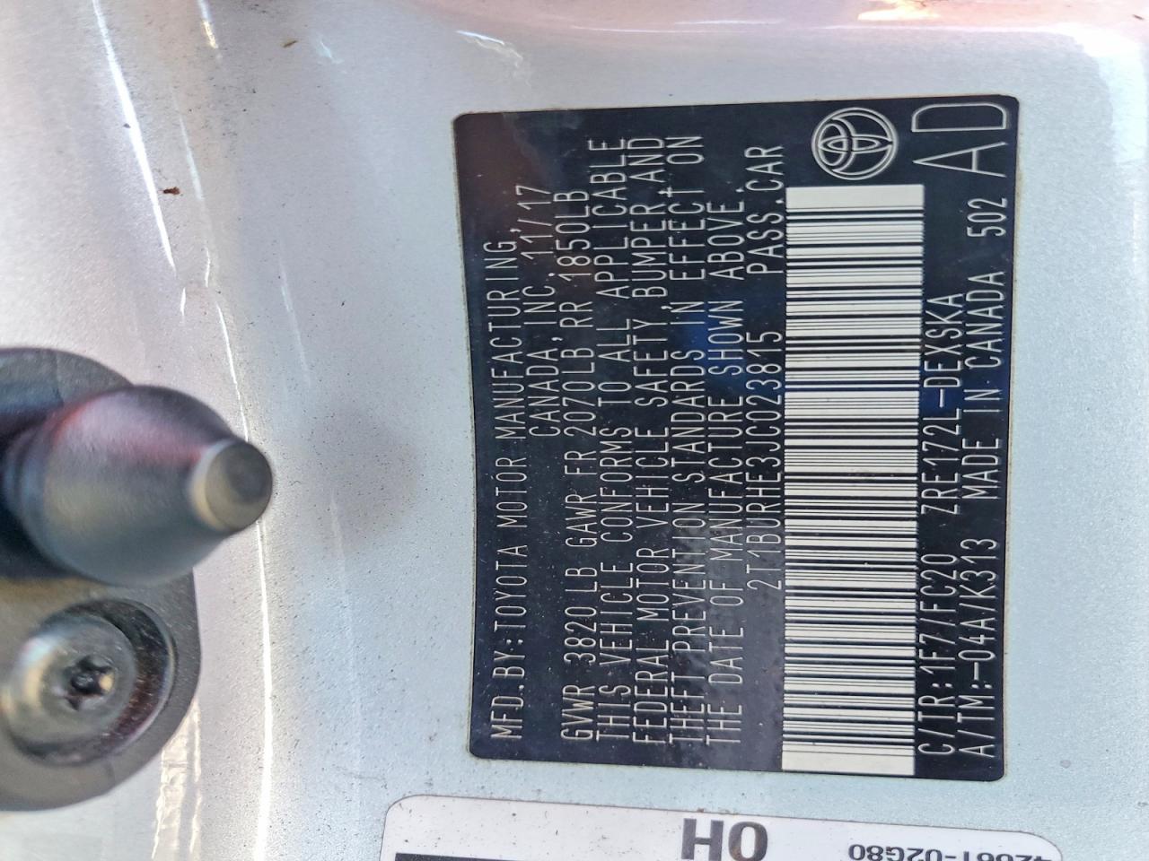 2018 Toyota Corolla l