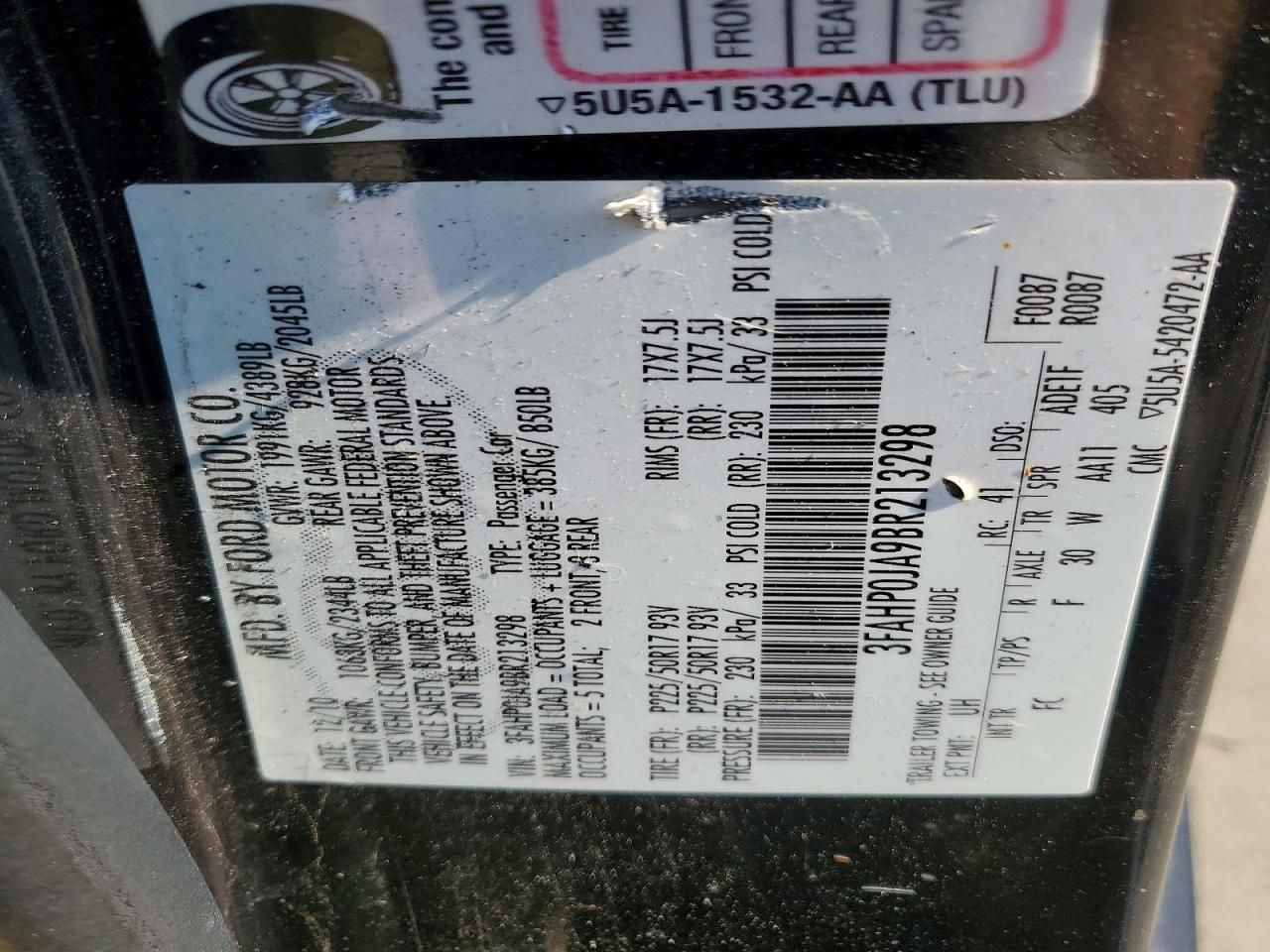 2011 Ford Fusion sel