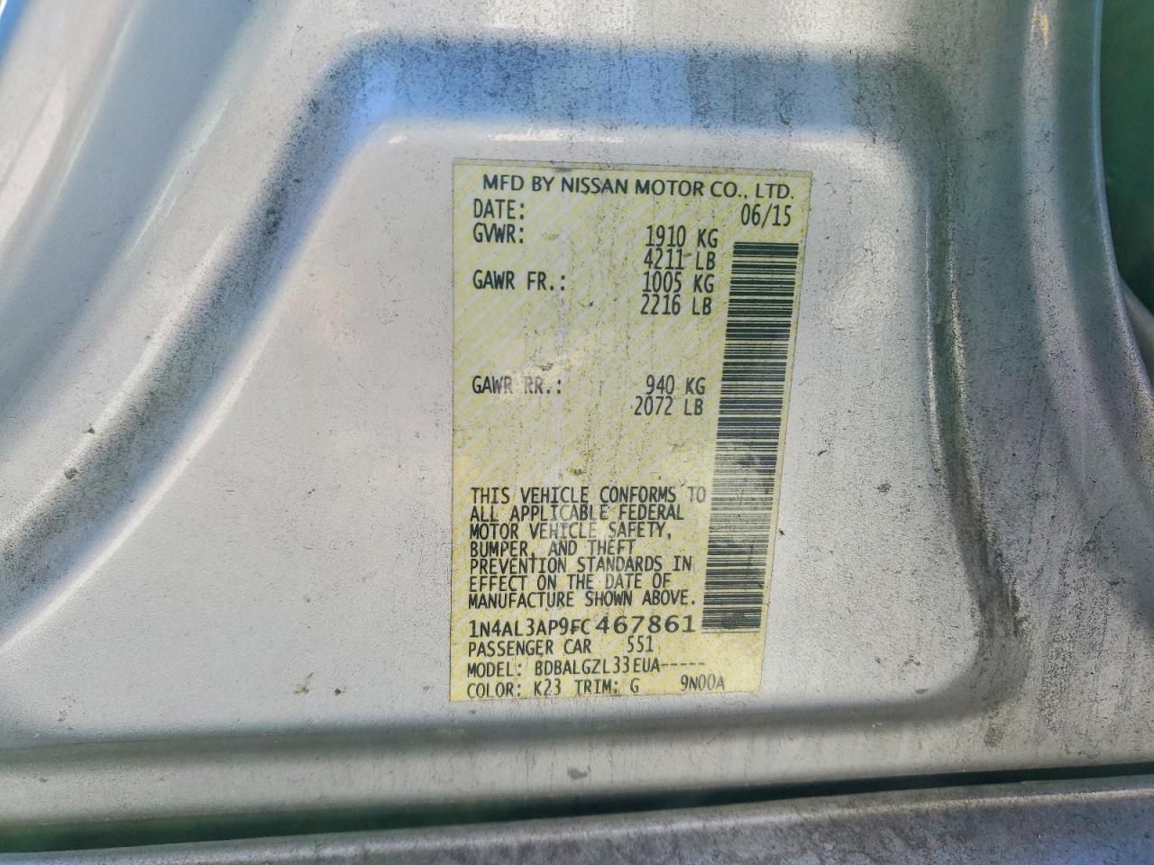 2015 Nissan Altima 2.5