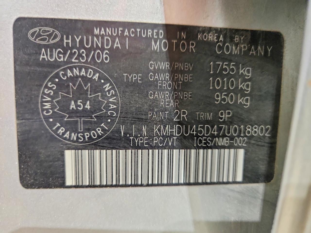 2007 Hyundai Elantra gl