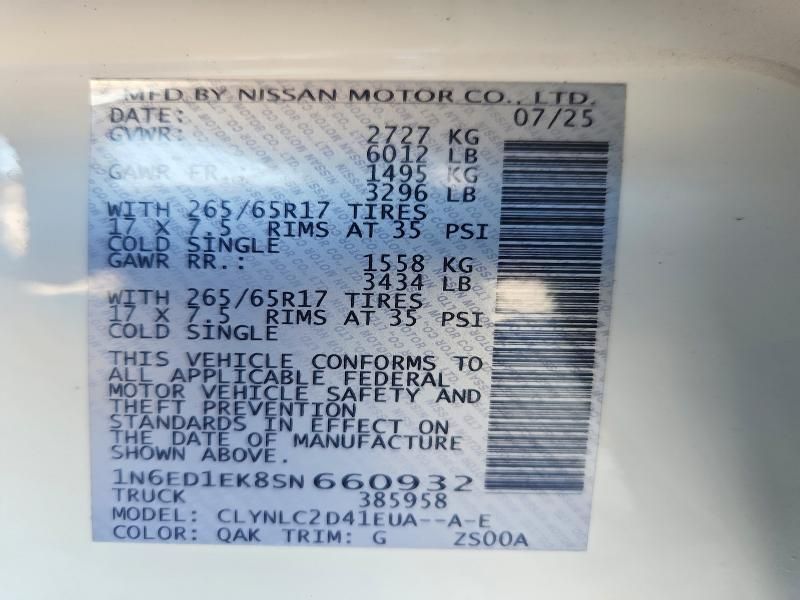 2025 Nissan Frontier s