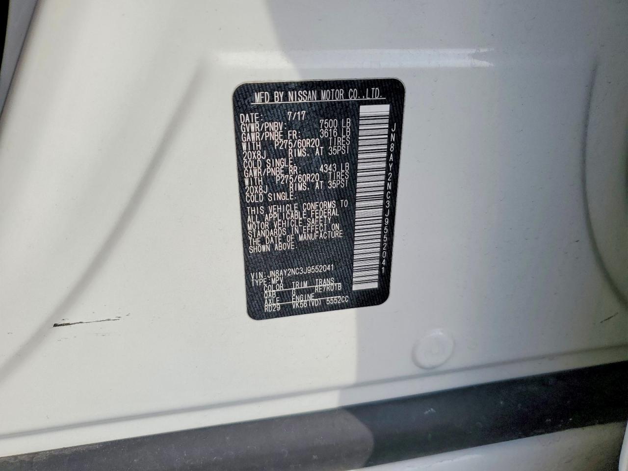 2018 Niss Armada Platinum