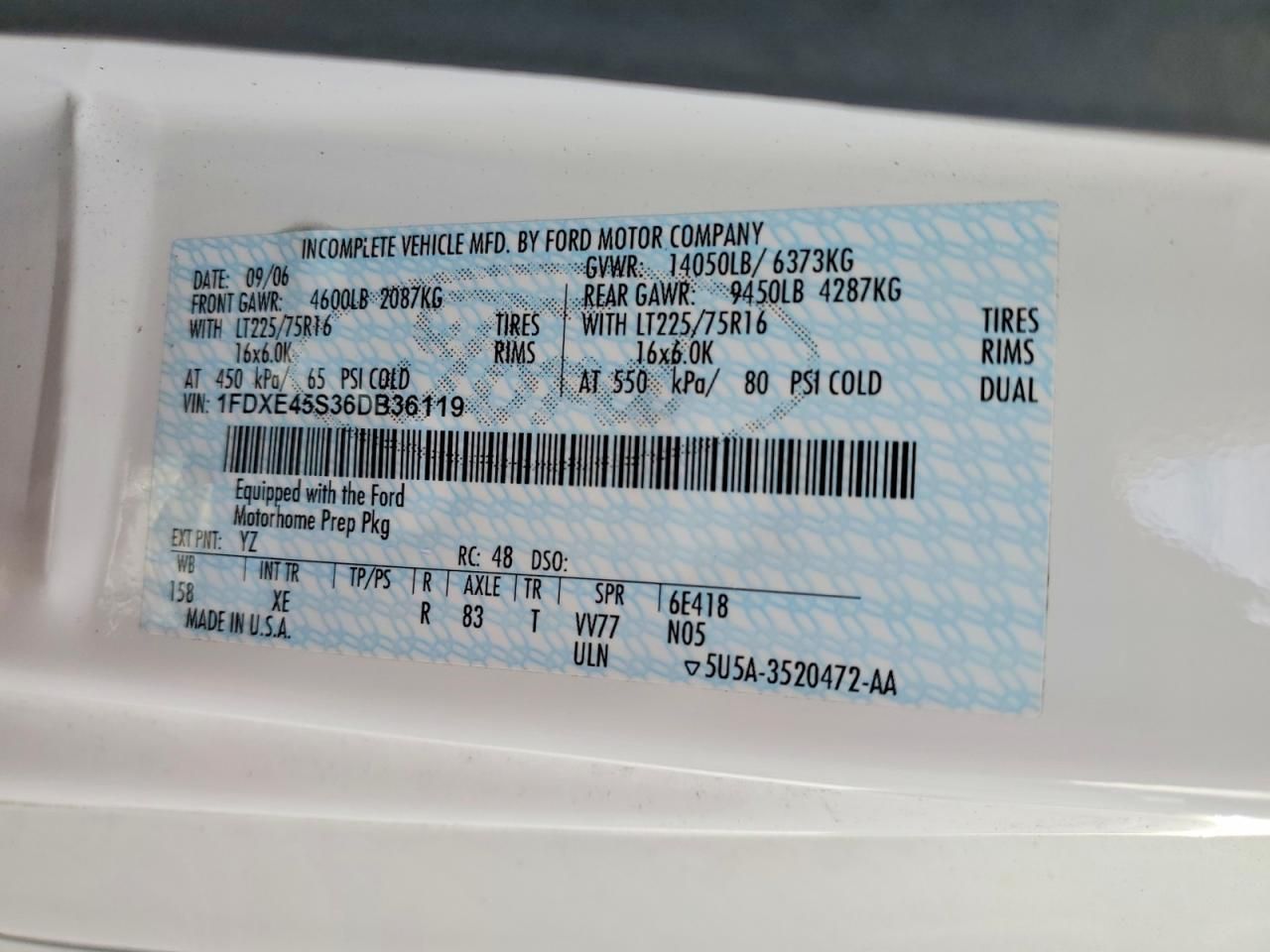 2006 Ford Econoline E450 Super Duty Cutaway Van