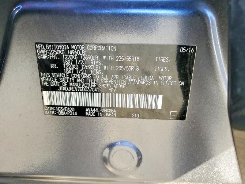 2016 Toyota Rav4 hv Limited