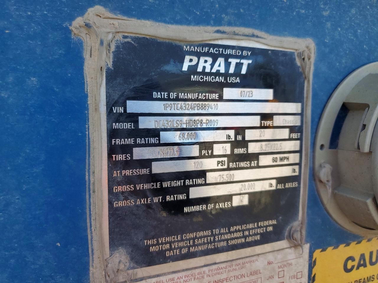 2023 Pratt DC432LS9-HD8P8-R009 Container Trailer