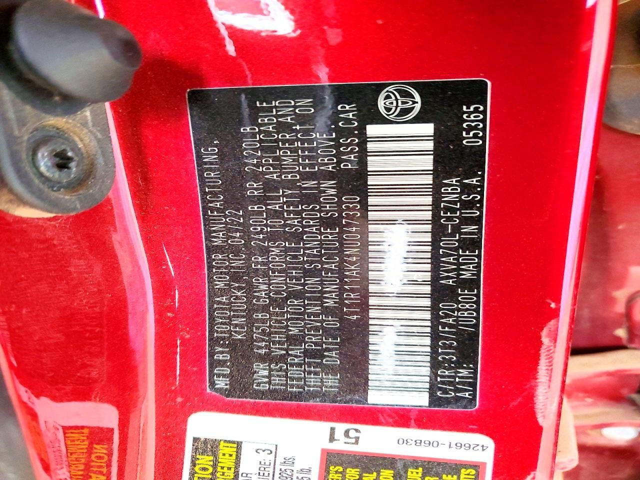 2022 Toyota Camry le