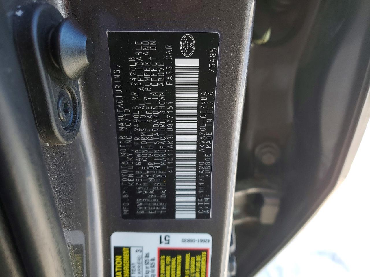 2020 Toyota Camry le