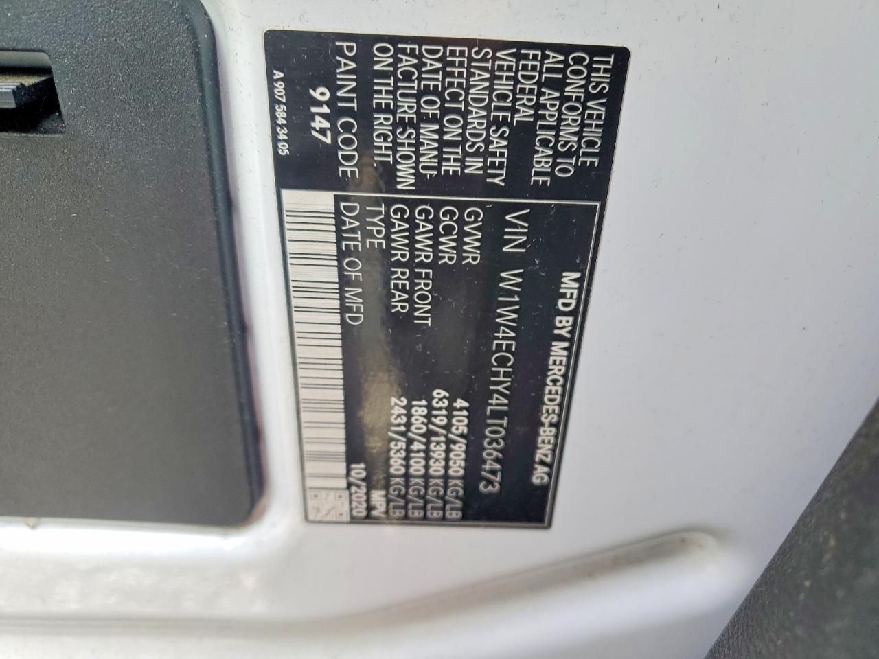 2020 Mercedes-Benz 2020 Mercedes Benz Sprinter 2500 Delivery Van