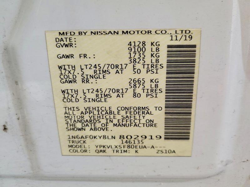 2020 Nissan NV 2500 Utility / Service Van