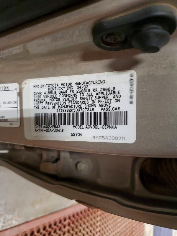 2003 Toyota Camry le