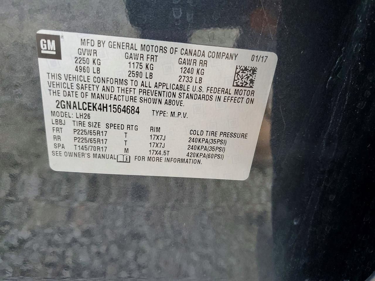 2017 Chevrolet Equinox lt