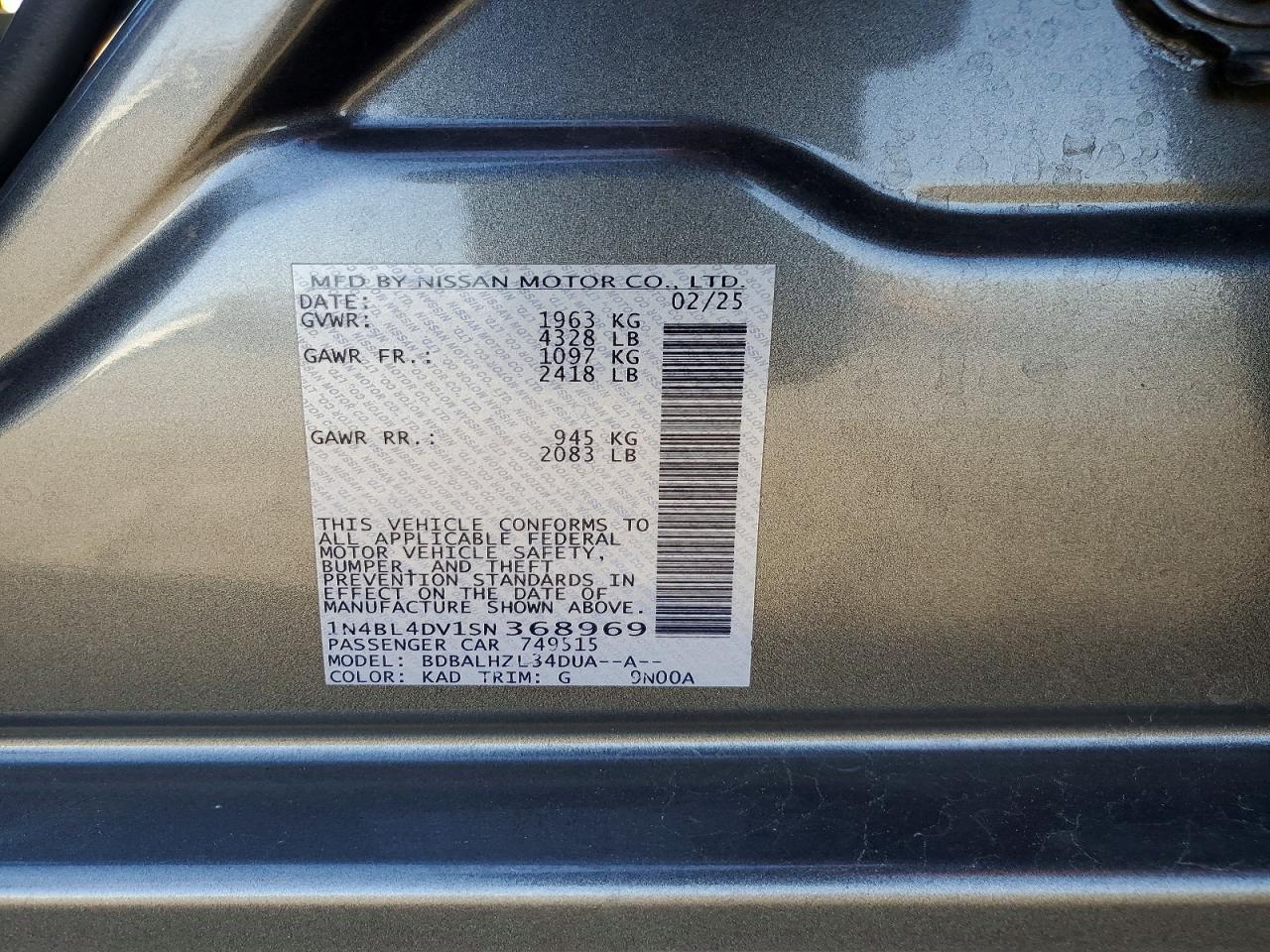 2025 Nissan Altima sv