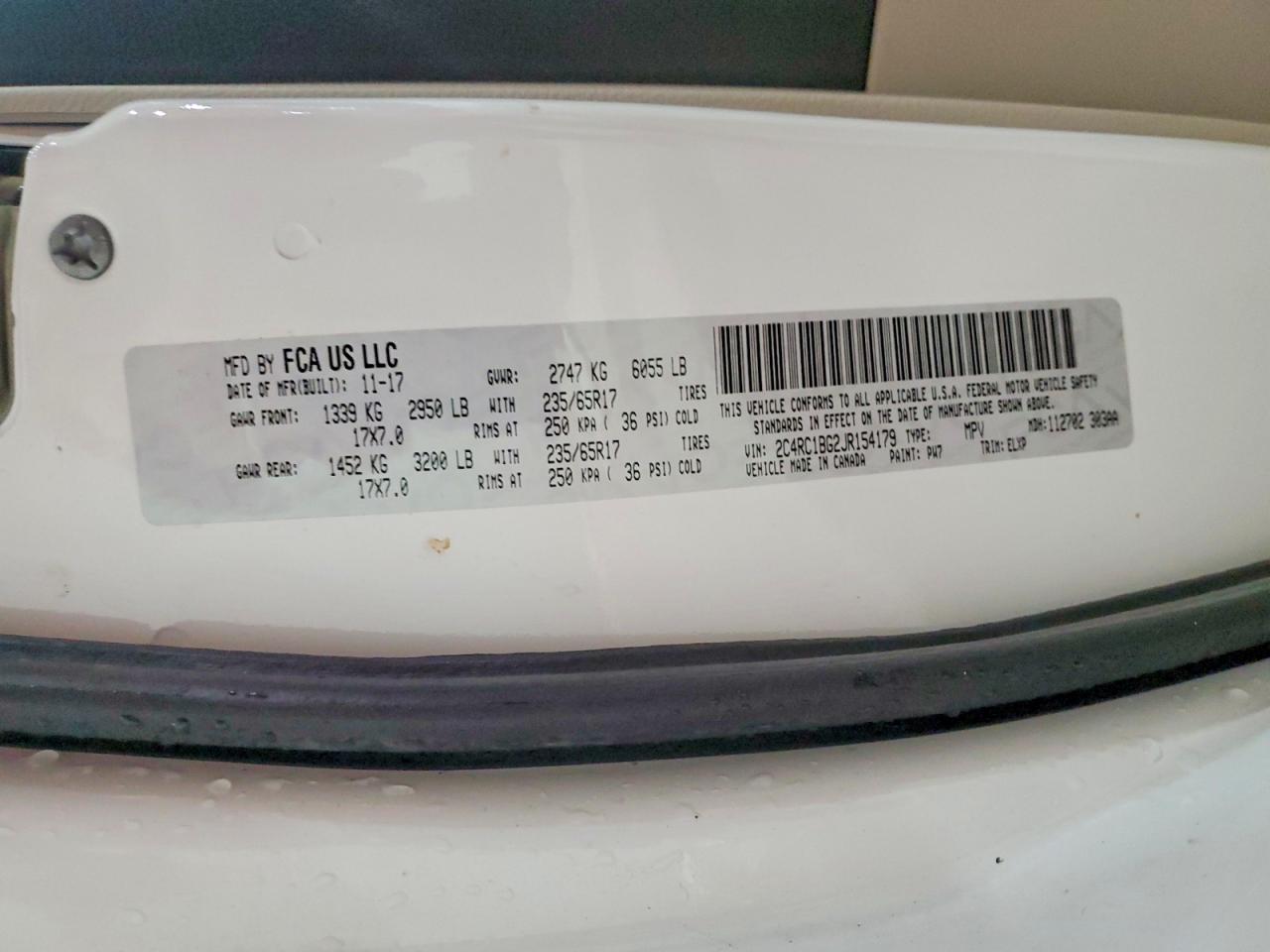 2018 Chrysler Pacifica Touring l