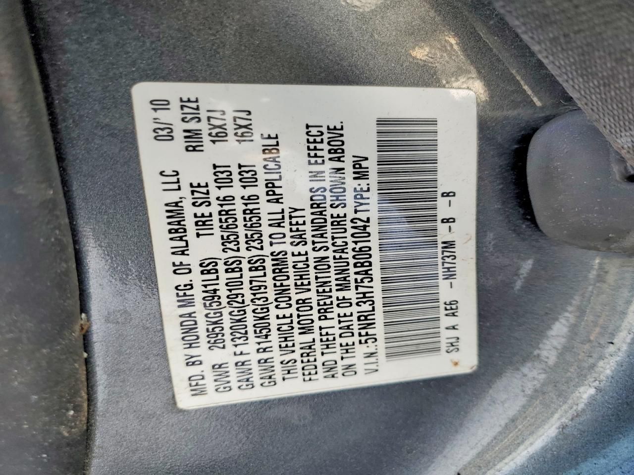 2010 Honda Odyssey exl