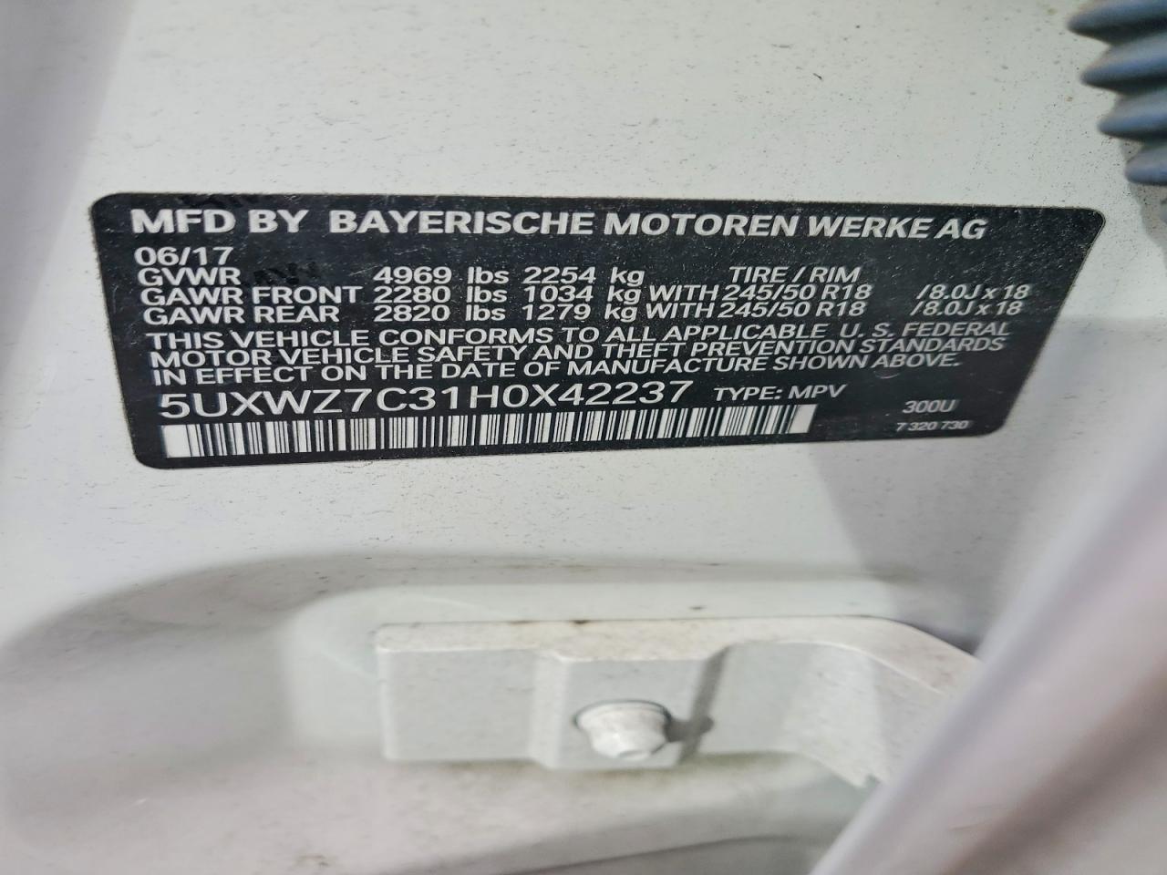 2017 BMW X3 SDRIVE28I
