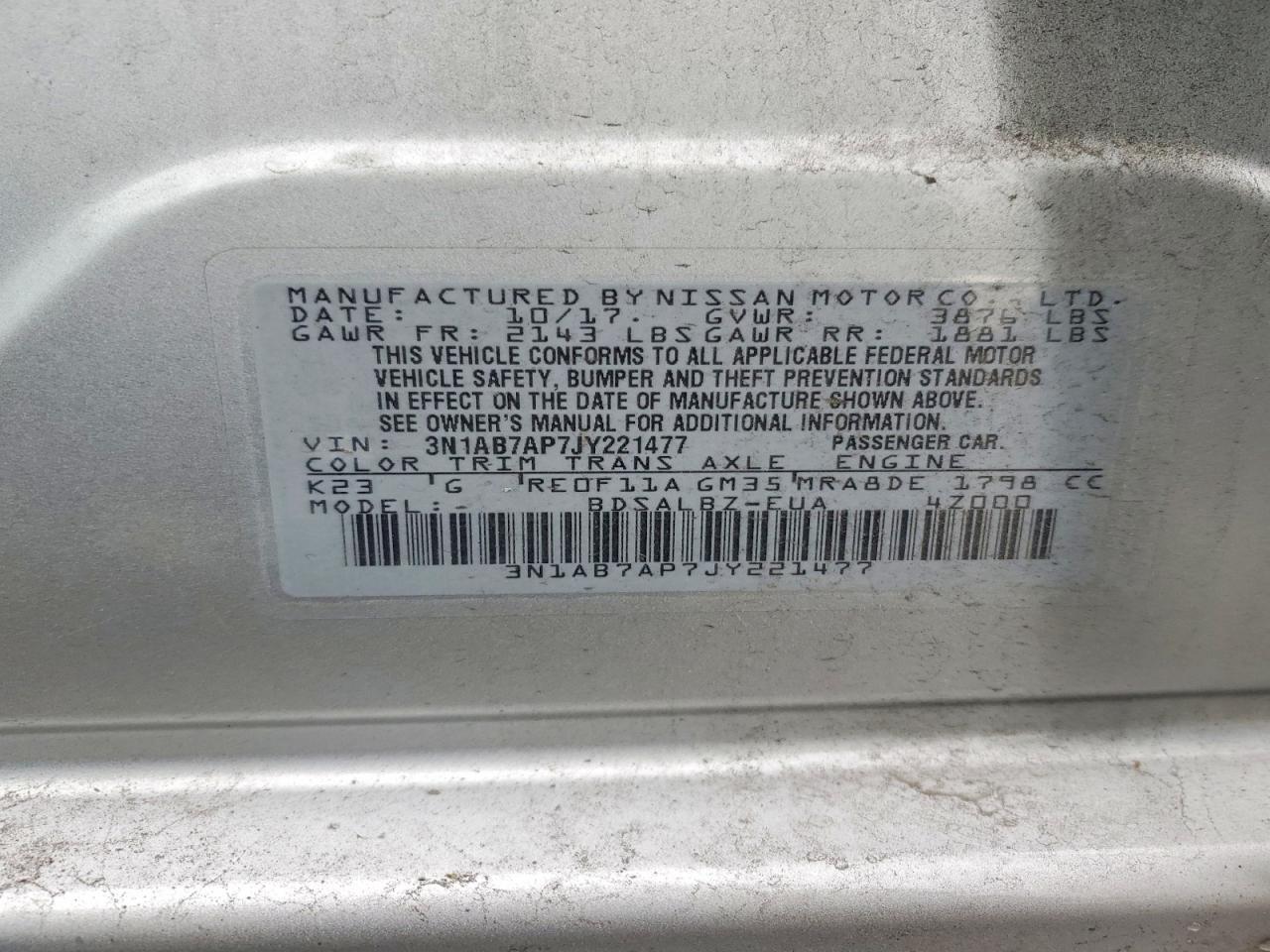 2018 Nissan Sentra s