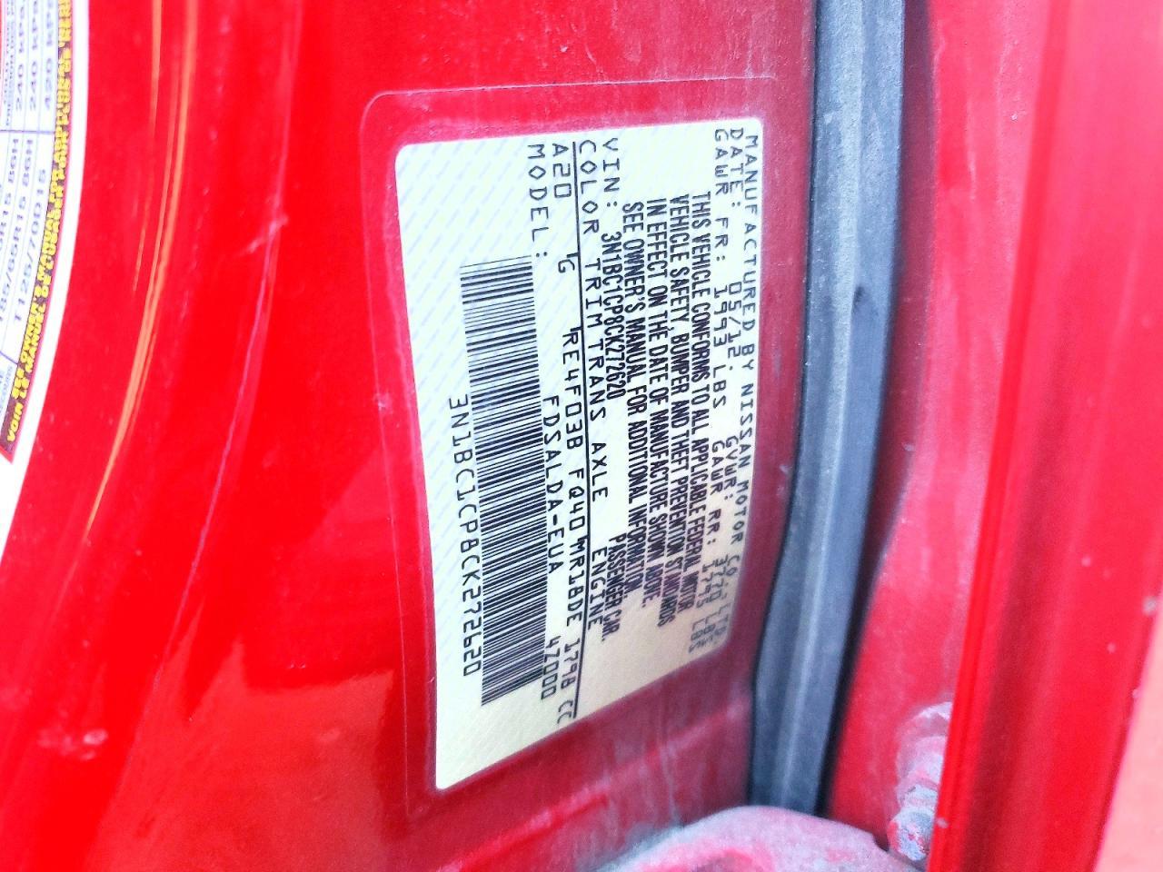 2012 Nissan Versa s