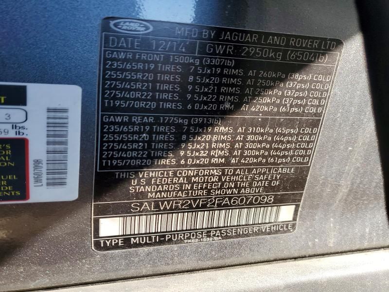 2015 Land Rover Range Rover Sport hse