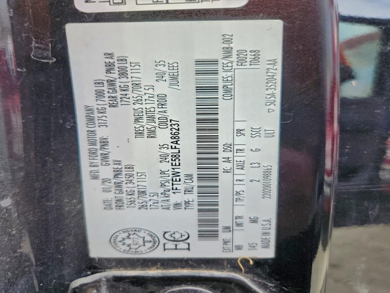 2020 Ford F150 Supercrew