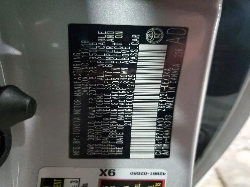 2019 Toyota Corolla l