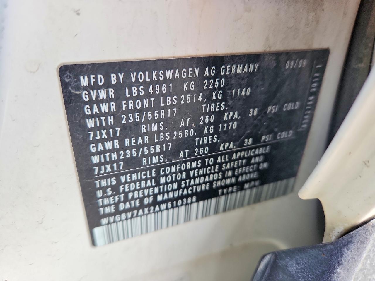 2010 Volkswagen Tiguan se