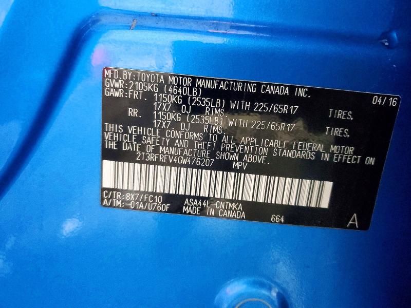 2016 Toyota Rav4 xle