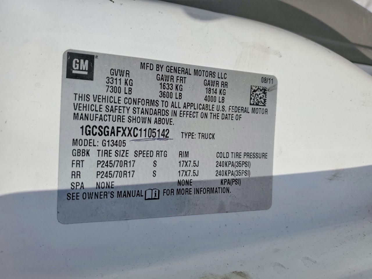 2012 Chev Express G1500