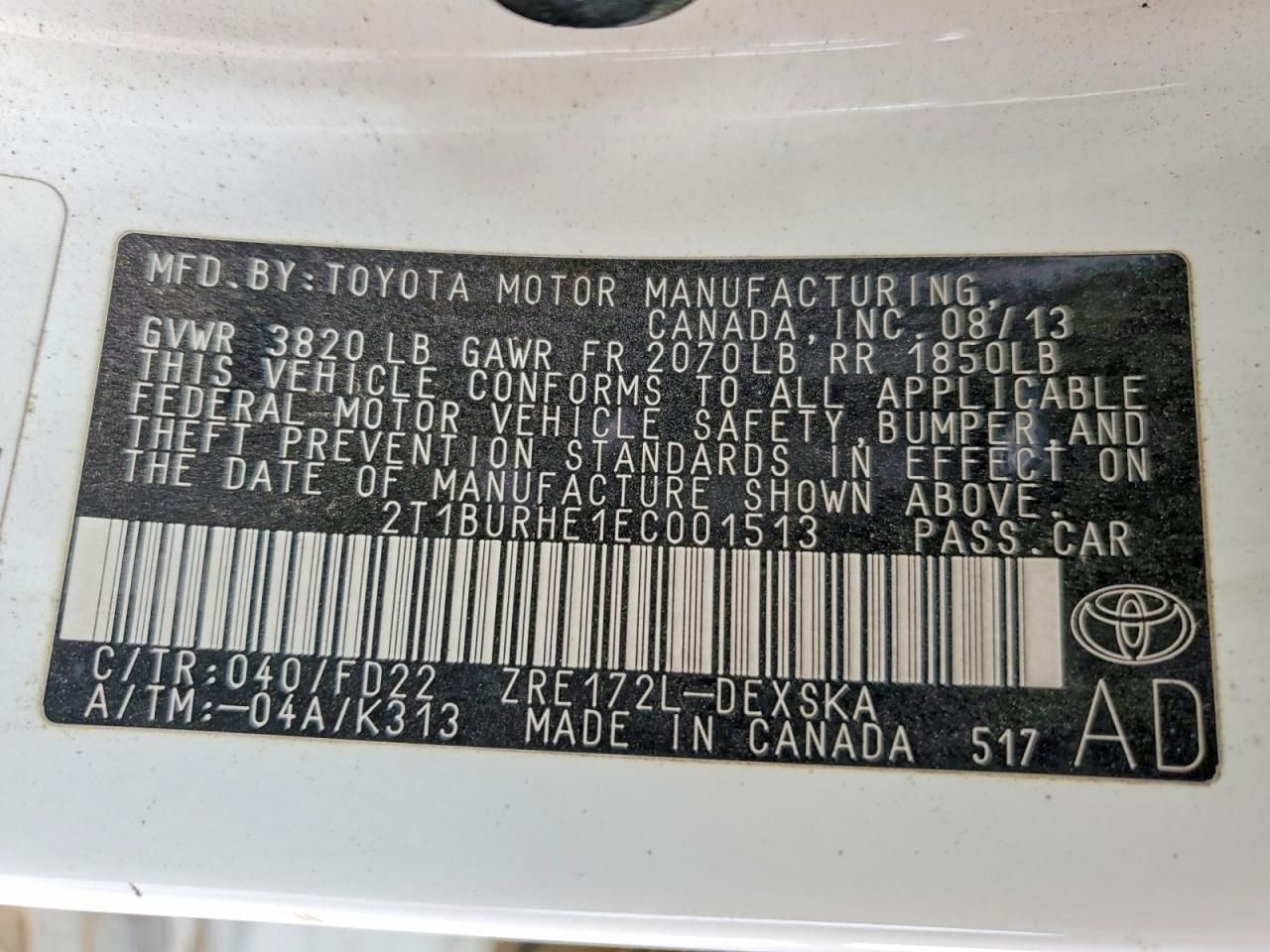 2014 Toyota Corolla l