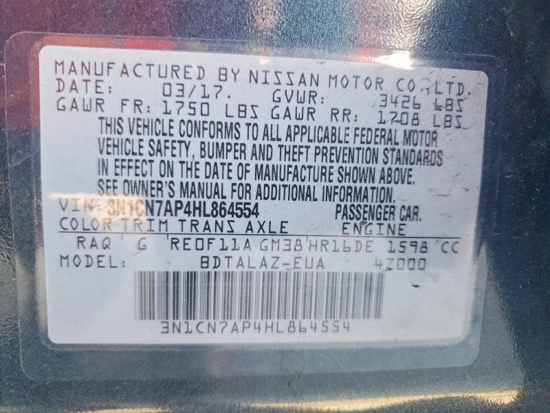 2017 Nissan Versa 1.6 s Plus