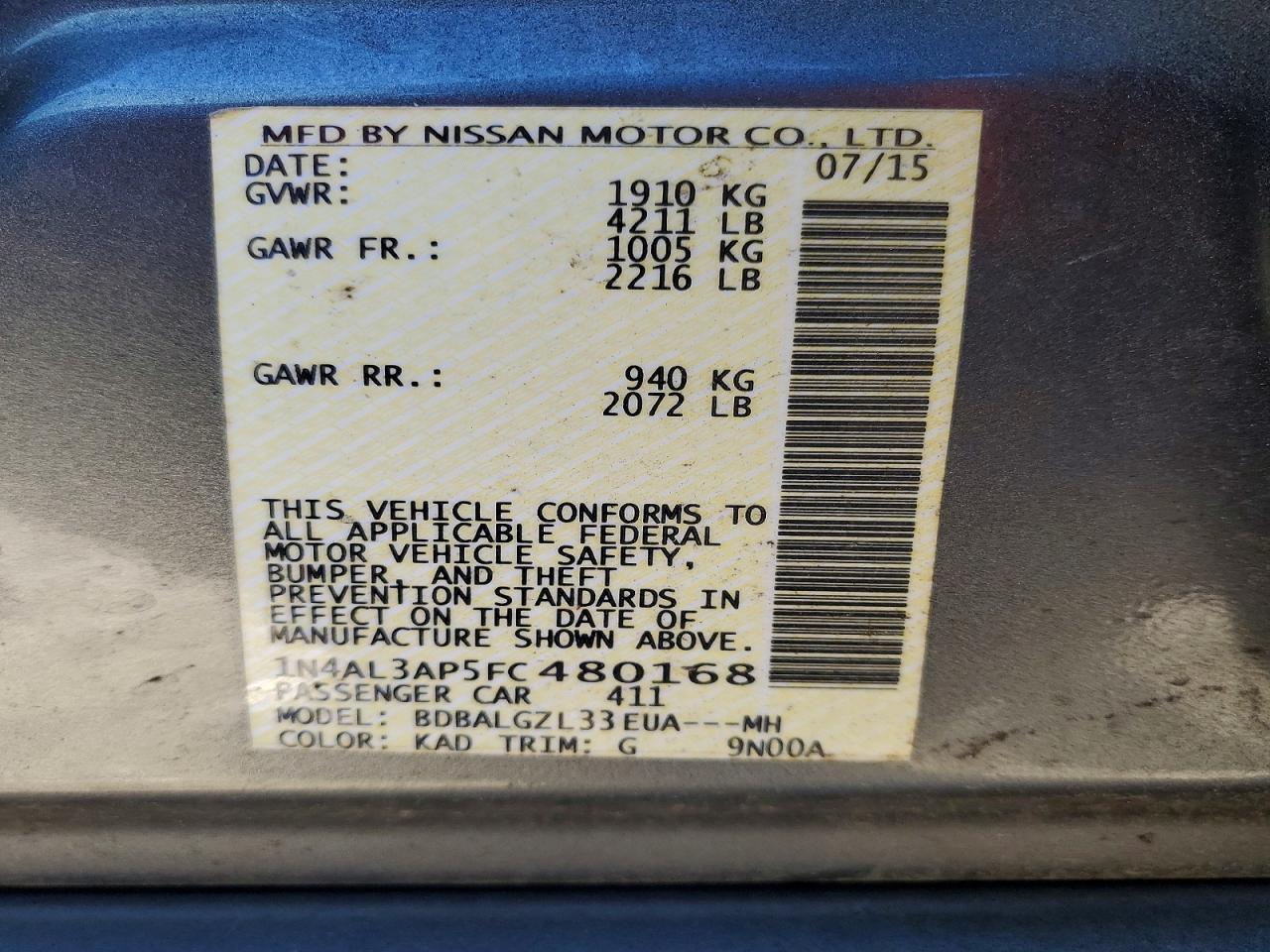 2015 Nissan Altima 2.5