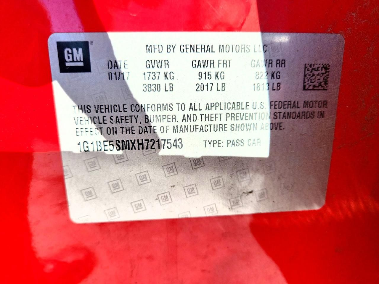 2017 Chevrolet Cruze lt