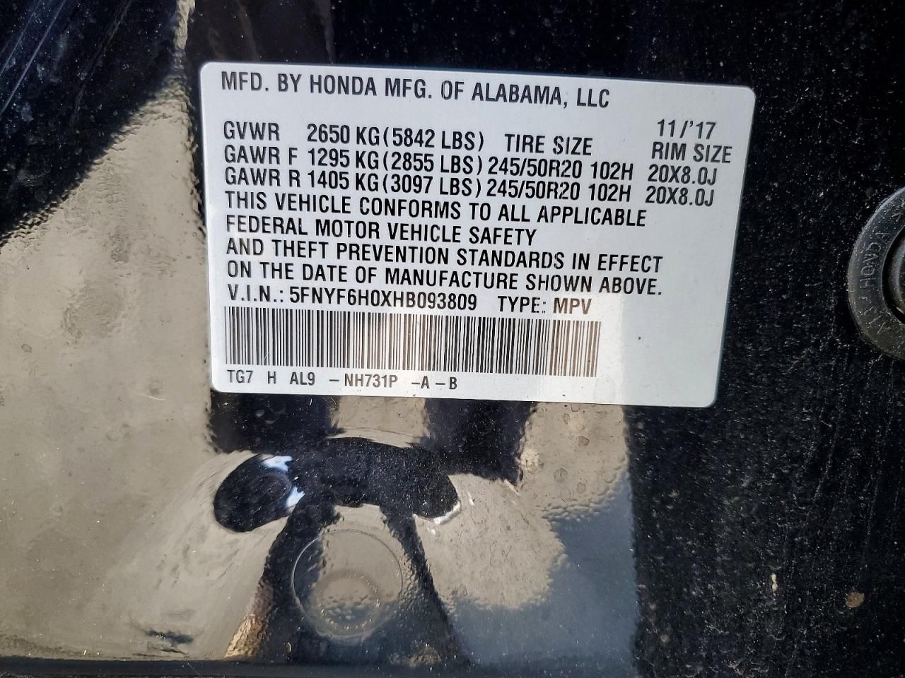 2017 Honda Pilot Elite