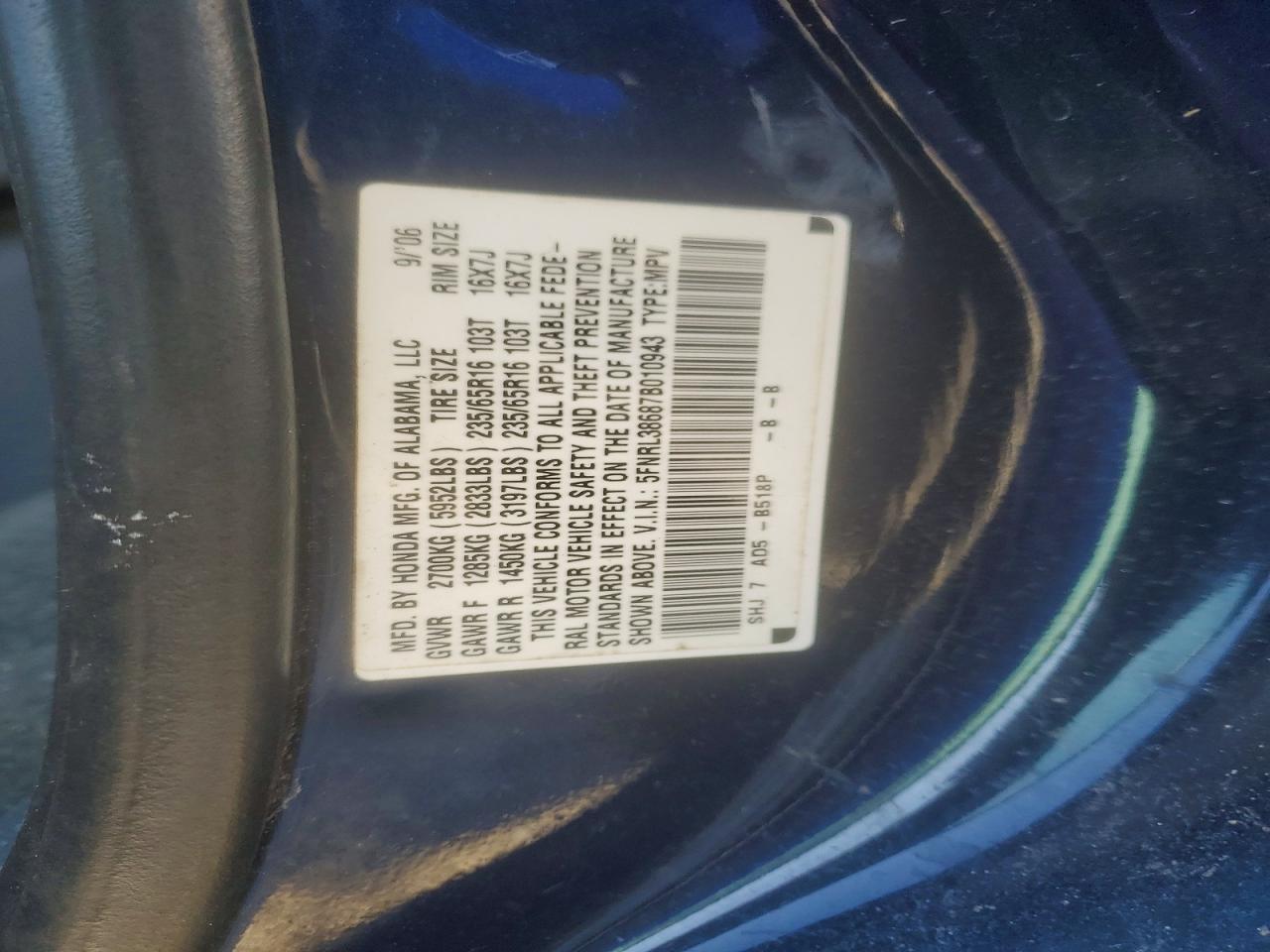 2007 Honda Odyssey exl