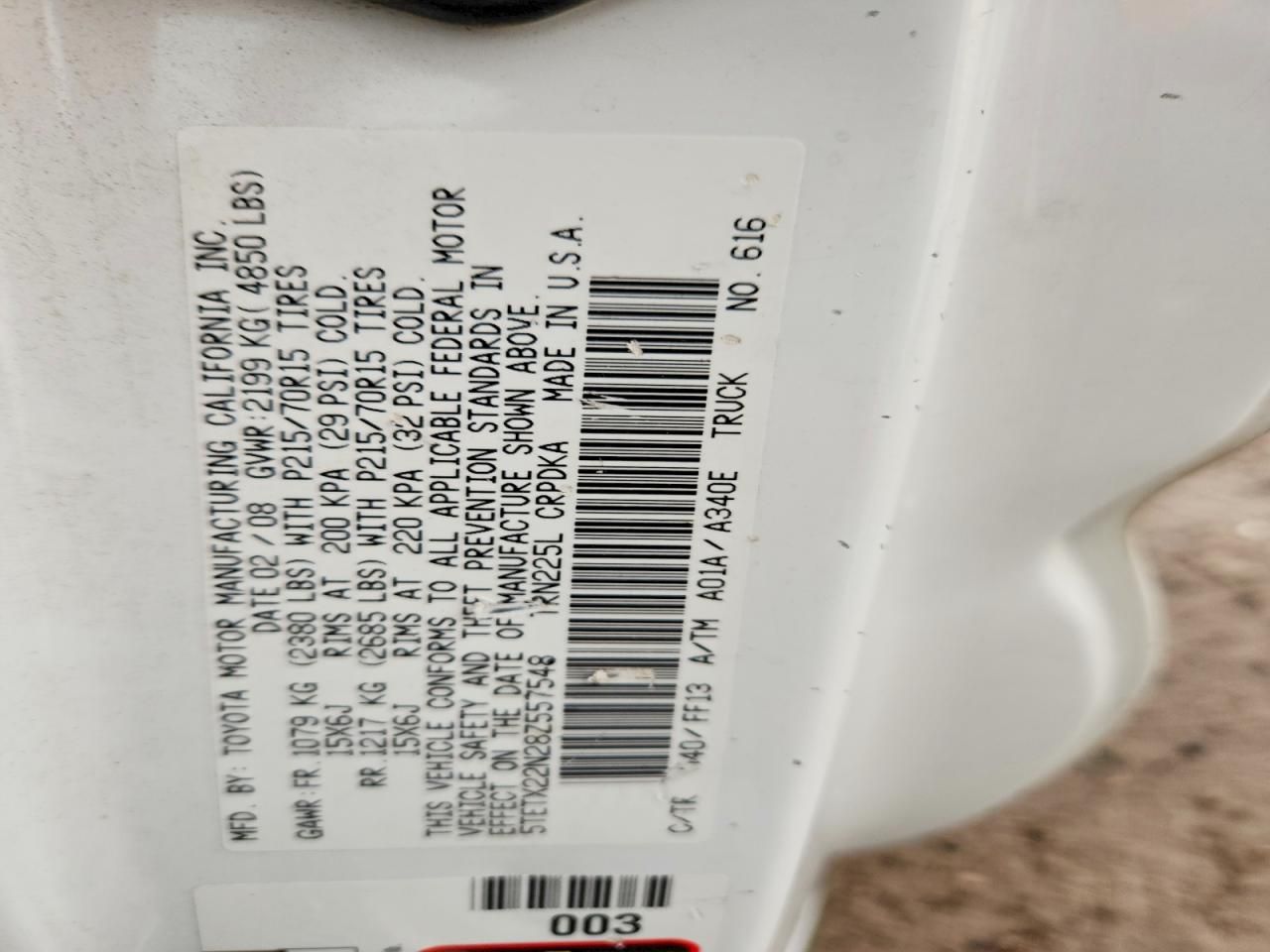 2008 Toyota Tacoma Access cab