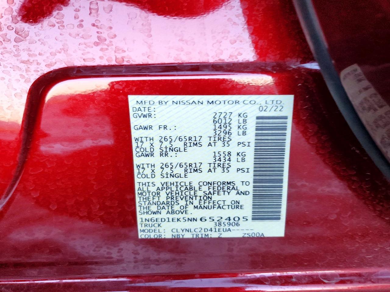 2022 Nissan Frontier s