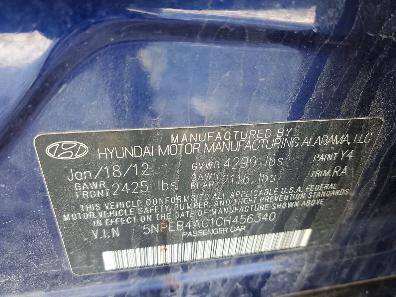 2012 Hyundai Sonata gls