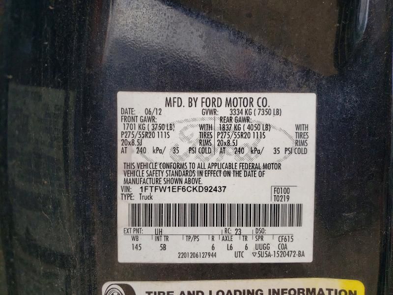 2012 Ford F150 Supercrew