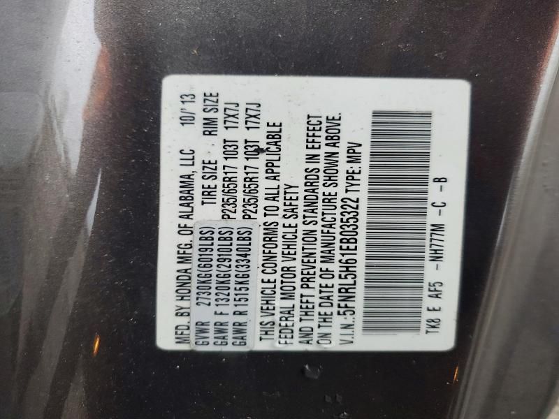 2014 Honda Odyssey exl