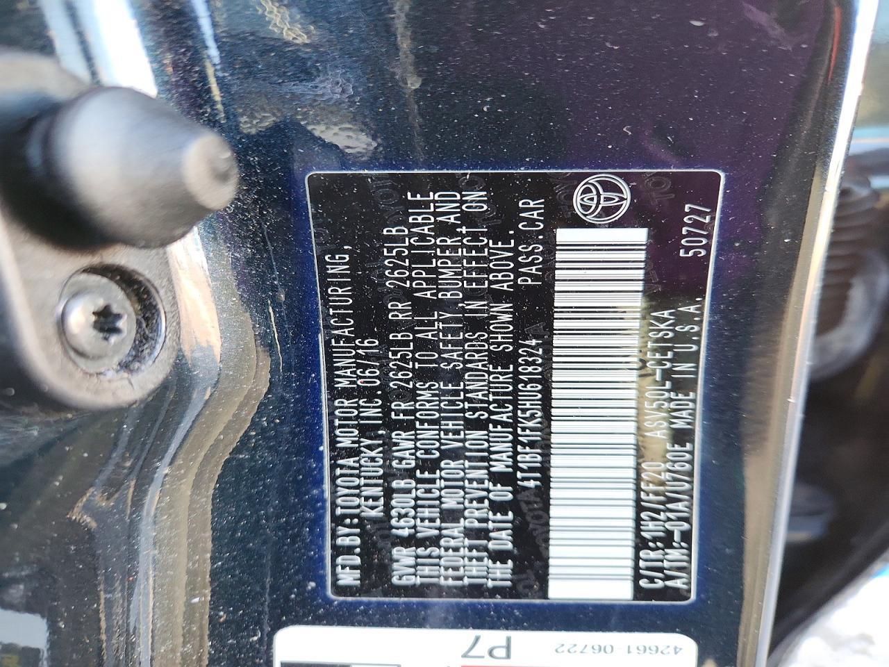 2017 Toyota Camry le