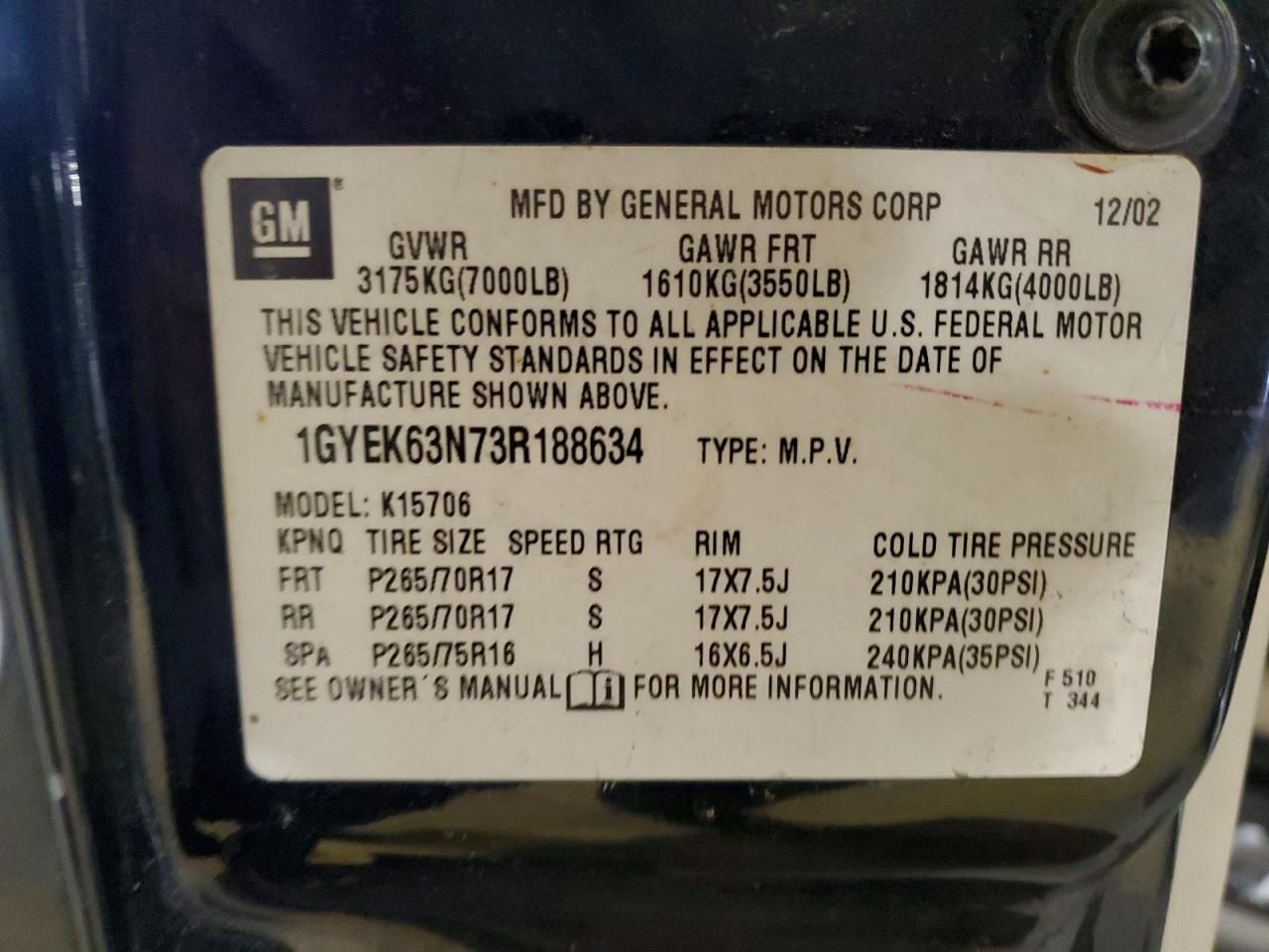 2003 Cadillac Escalade Luxury