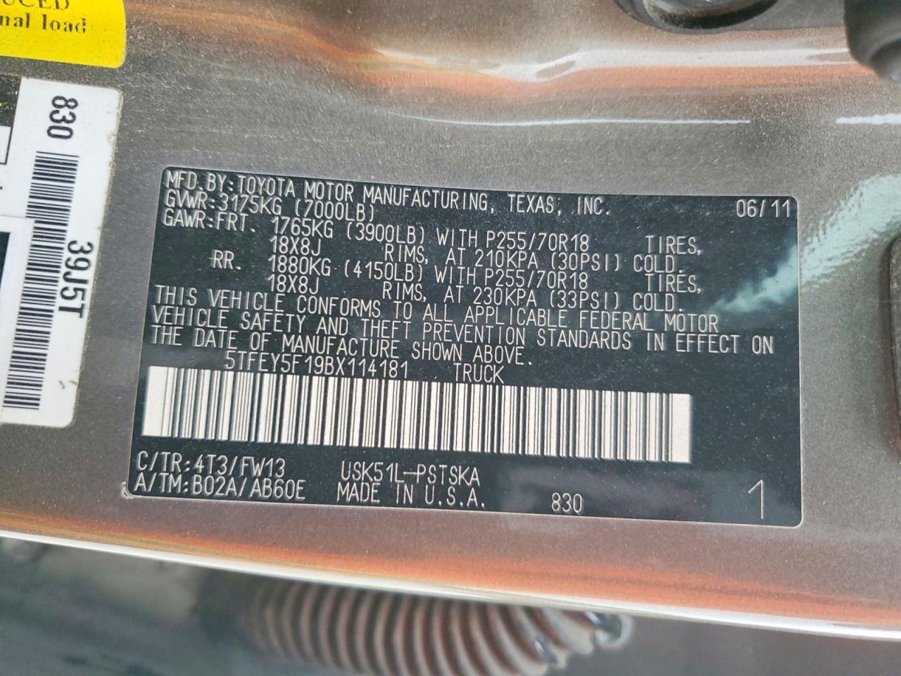 2011 Toyota Tundra Grade