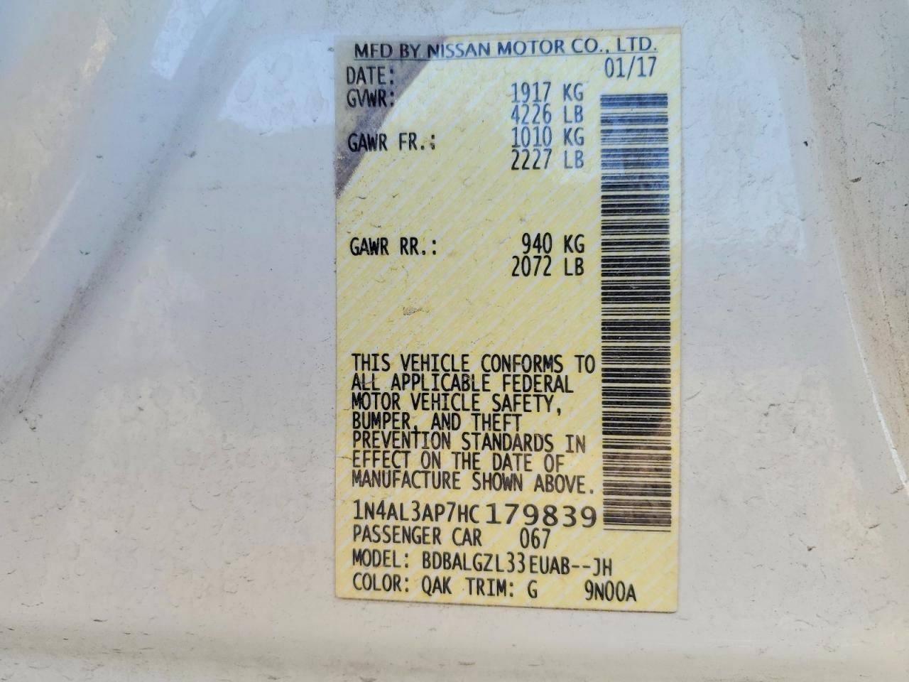 2017 Nissan Altima 2.5