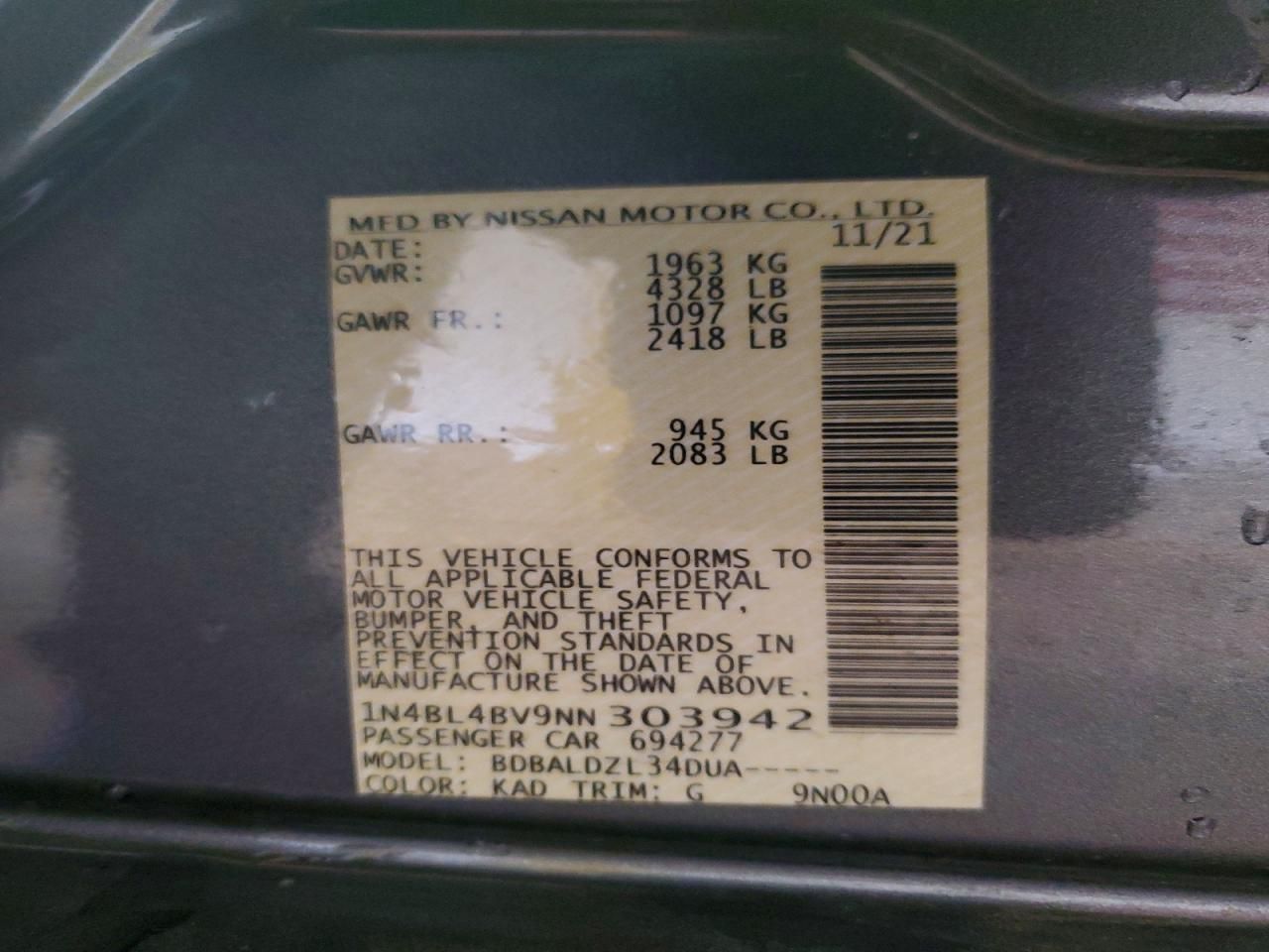 2022 Nissan Altima s