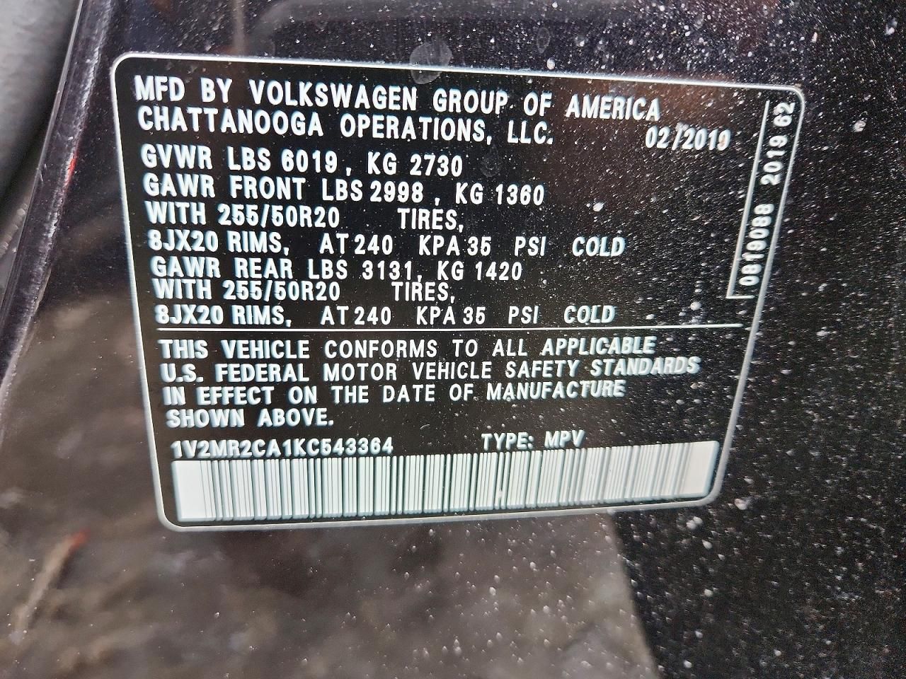 2019 Volkswagen Atlas sel