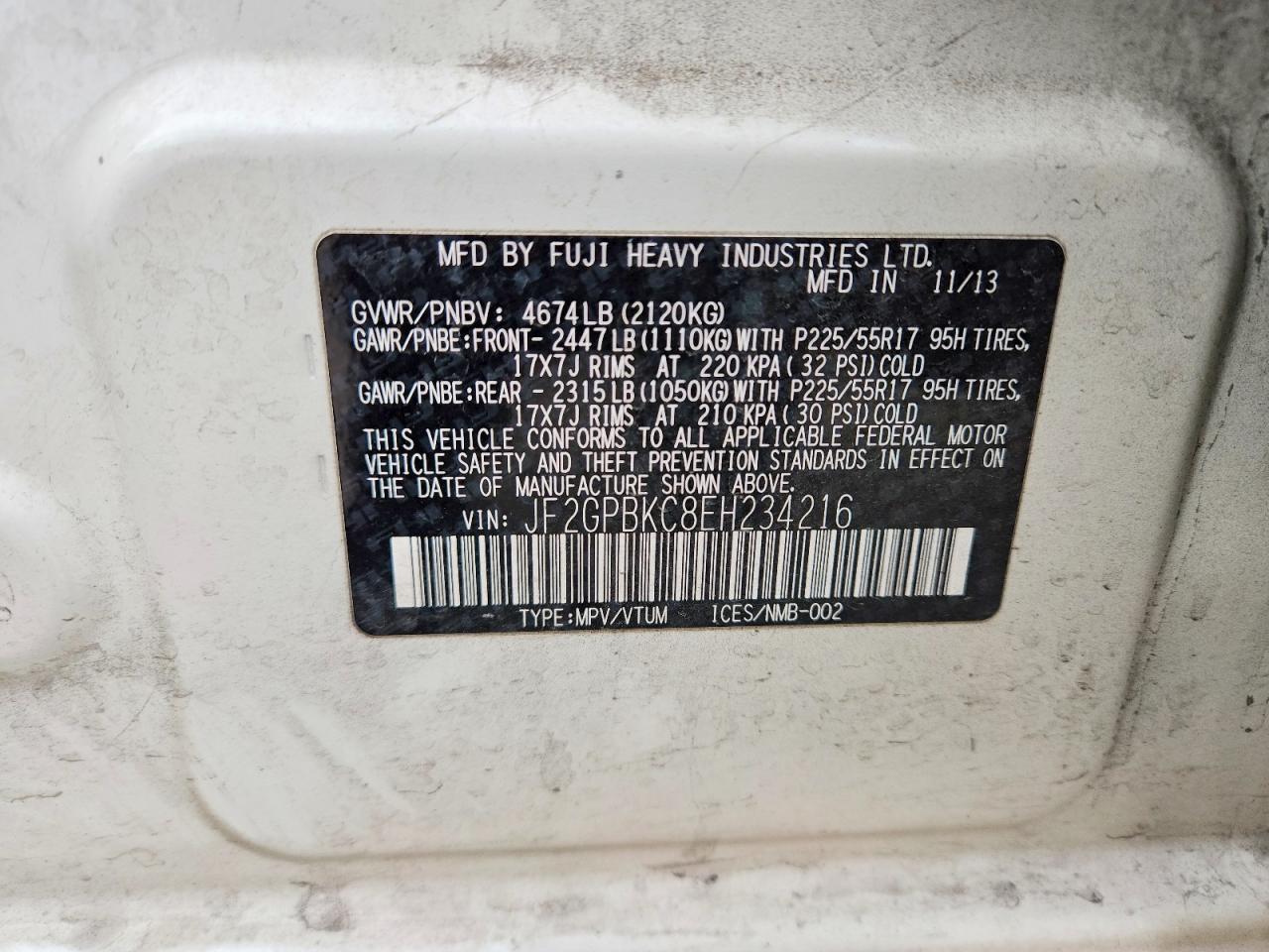 2014 Subaru Xv Crosstrek 2.0i Hybrid Touring