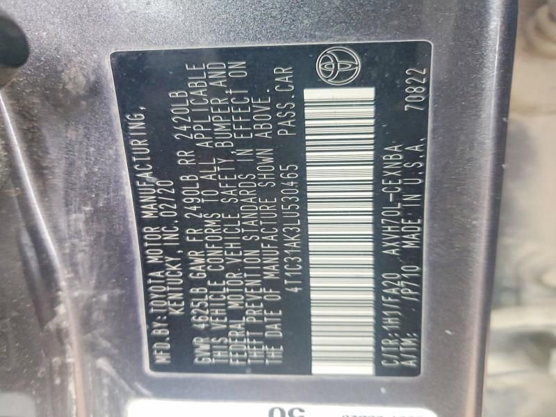 2020 Toyota Camry le